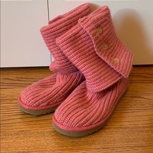Pink Ugg Knit Boots